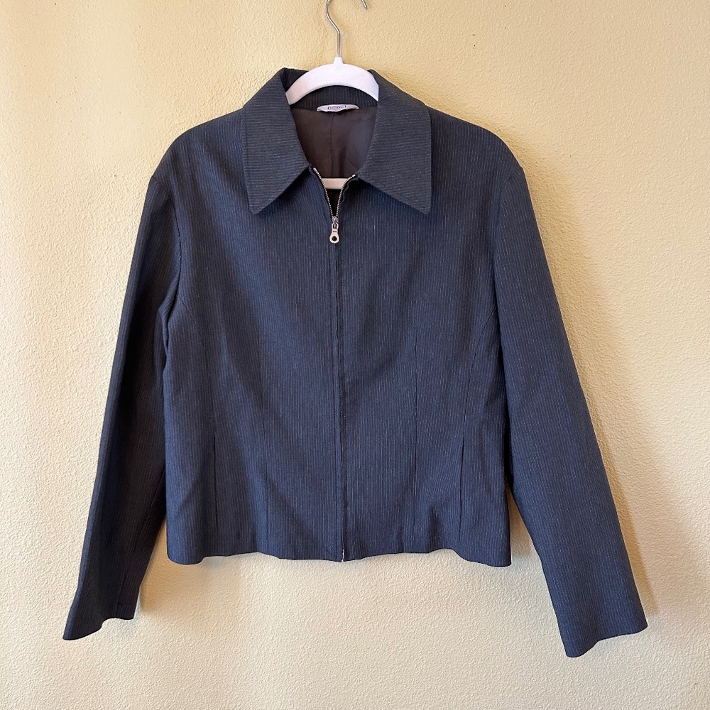 Stefanel Italy‎ Jacket Women's Zip Up Gray Size 44 (size 8 US)